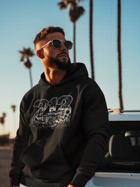 213 Los Angeles Hoodie – Distressed Skyline Graphic Hoodie - UNISEX